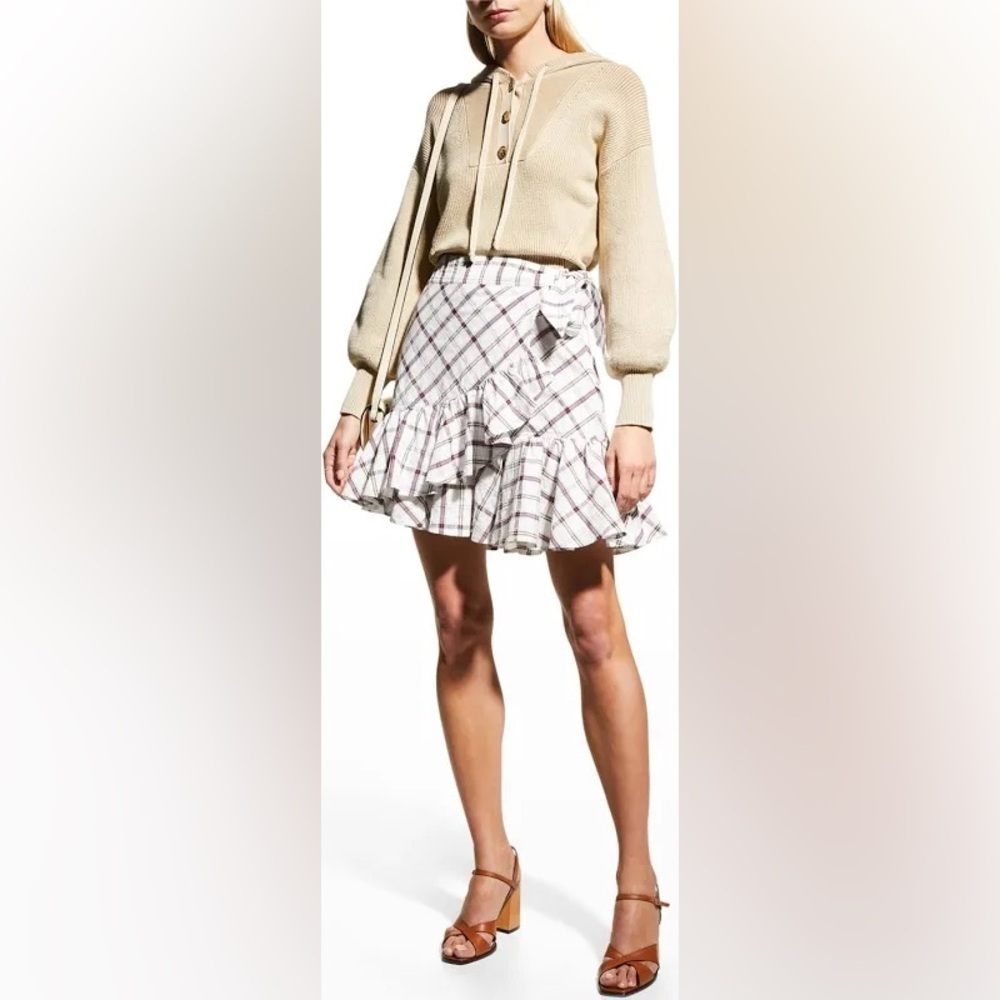 VERONICA BEARD Memphis Skirt In White Multi size 10